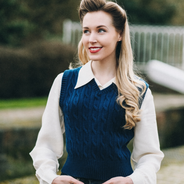 Cable Knit Slipover Tank Top by the Seamstress of Bloomsbury