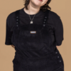 Black Stretch Cord Long Pinafore by Run and Fly - Image 4