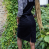 Black Stretch Cord Long Pinafore by Run and Fly - Image 3