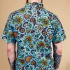 Sky Blue Paisley Short Sleeve Shirt By Run and Fly - Image 4