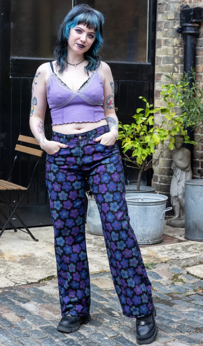 Rock N Rolla Emporium Narberth  90's Magic Flower Wide Leg Stretch Jeans