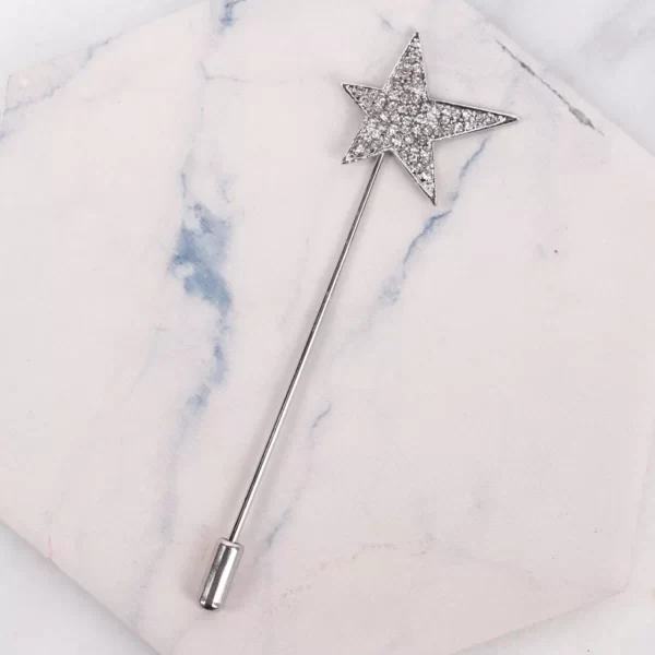 Crystal star scarf pin by Zelly