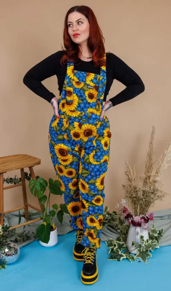 Run & Fly x Jen James Design Forget Me Not Stretch Twill Dungarees