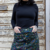Paisley Green A Line Midi Skirt in Stretch Cotton Twill by Run and Fly - Image 3