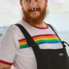 White Rainbow Stripe Retro T Shirt by Run and Fly - Image 7