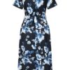 Daphne Floral Navy Dress by Lady V London - Image 2