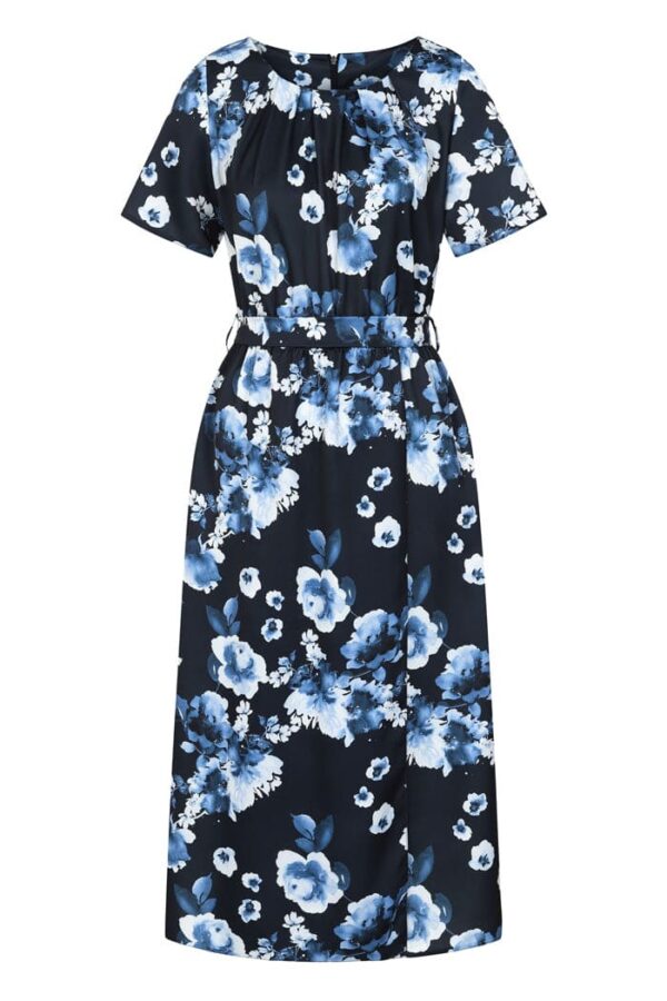 Daphne Floral Navy Dress by Lady V London