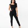 Gillian Black Stretch Jumpsuit by Unique Vintage - Image 4