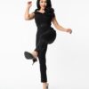 Gillian Black Stretch Jumpsuit by Unique Vintage - Image 3