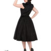Desirable Black Velvet Flocked Tea Dress by Hearts and Roses - Image 2