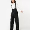 Pinstripe Thelma Suspender Trousers by Unique Vintage - Image 5