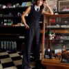Pinstripe Thelma Suspender Trousers by Unique Vintage - Image 4