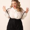 Pinstripe Thelma Suspender Trousers by Unique Vintage - Image 7