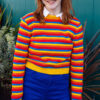 Rainbow Cropped Unisex Jumper by Run and Fly - Image 2