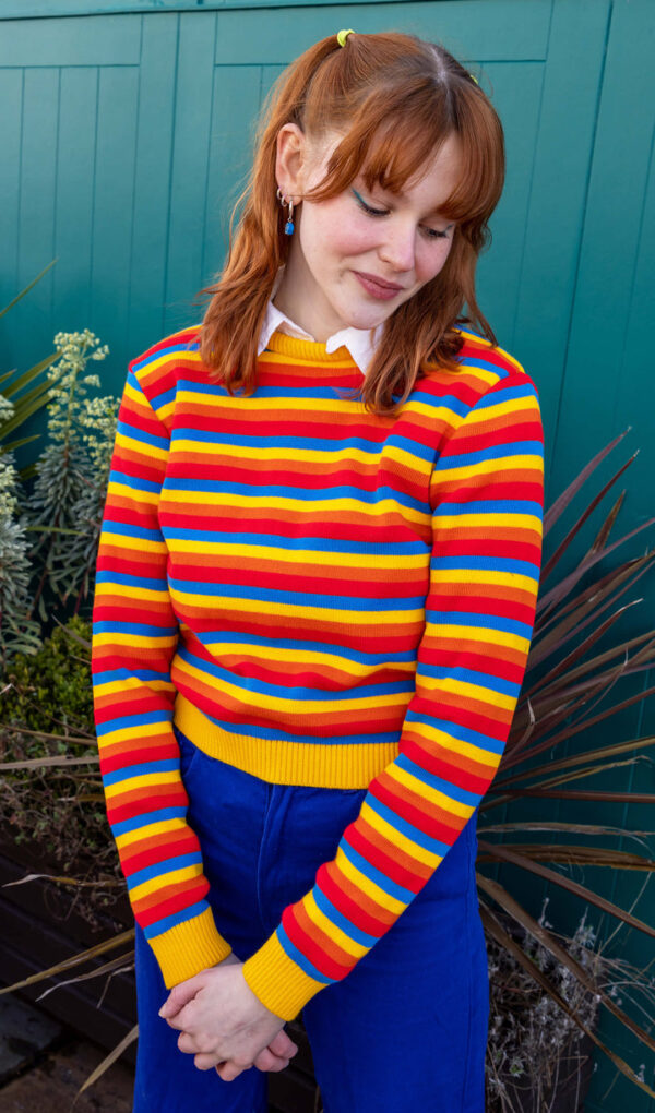 Rainbow Cropped Unisex Jumper by Run and Fly