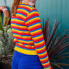 Rainbow Cropped Unisex Jumper by Run and Fly - Image 3