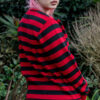 Black and Red Striped Unisex Jumper by Run and Fly - Image 3