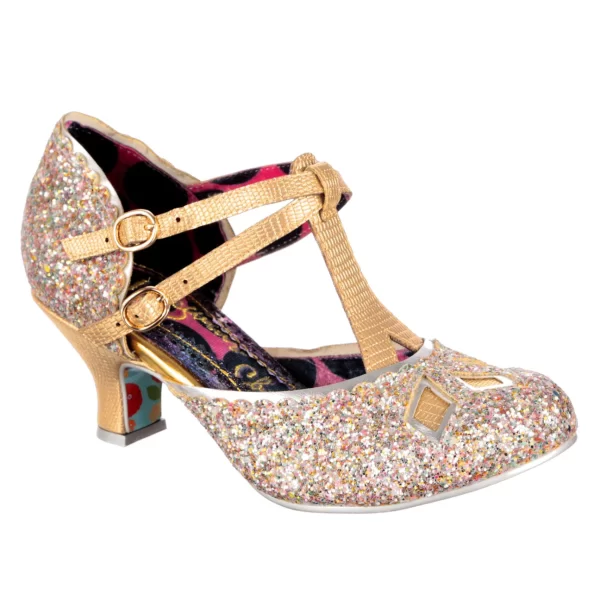 Golden Age Rose Gold Glitter Heels by Irregular Choice