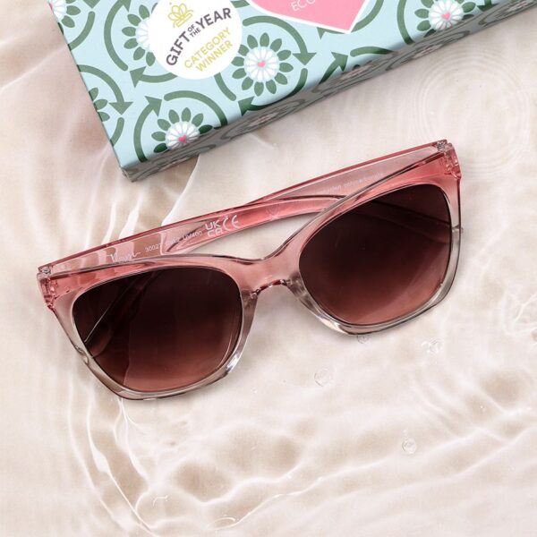 Pink Ombre Recycled Retro Eco Sunglasses by POM