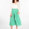 Green Ditsy Retro Print Wide Leg Cullottes by Sarta MSH - Image 6
