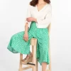 Green Ditsy Retro Print Wide Leg Cullottes by Sarta MSH - Image 3