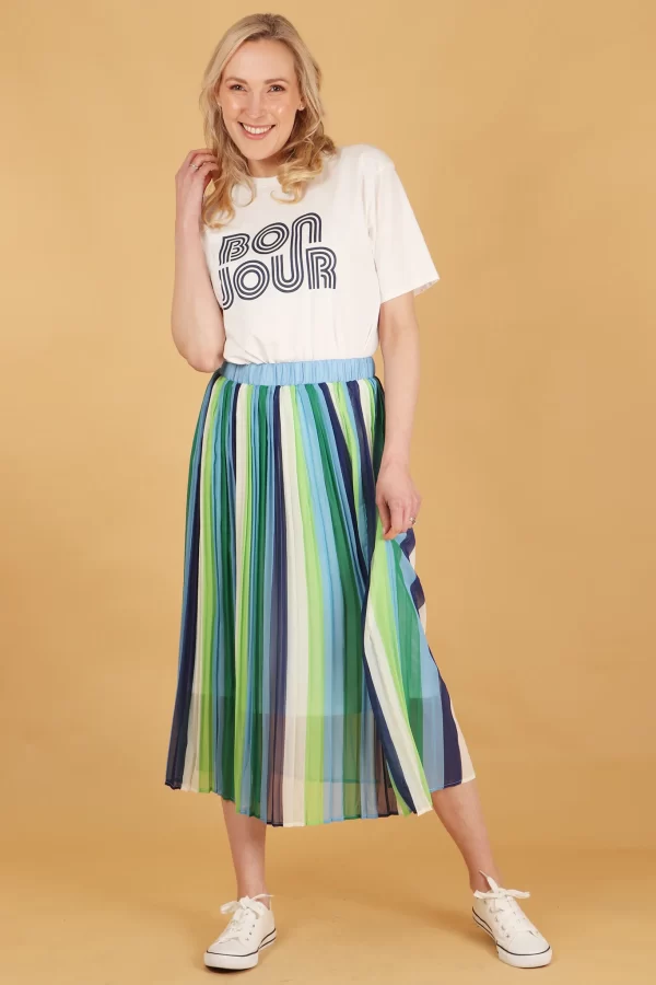 Bonjour White Cotton Boxy T Shirt by Sarta MSH