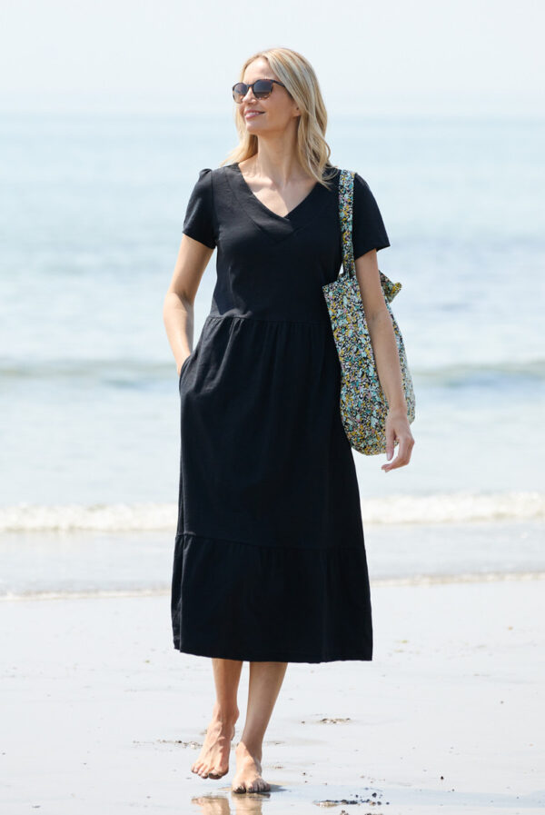 Spring Midi Dress in Black by Lily & Me