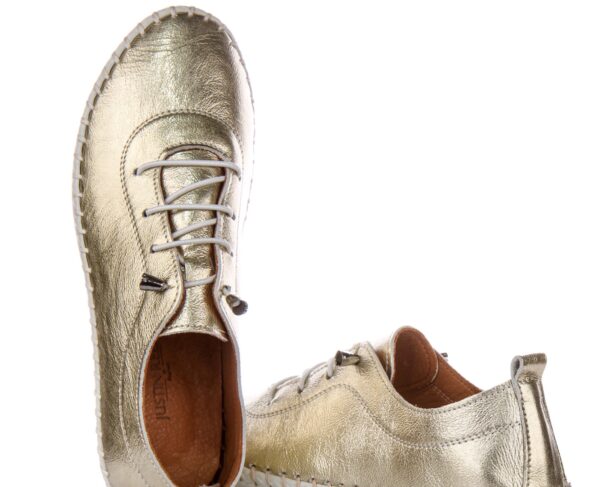 Lexi Flexible Leather Shoes in Gold