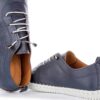 Lexi Flexible Leather Shoes in Navy - Image 3