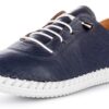 Lexi Flexible Leather Shoes in Navy - Image 2