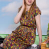 Leaves Tea Dress in Stretch Cotton by Run and Fly - Image 6
