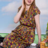 Leaves Tea Dress in Stretch Cotton by Run and Fly - Image 6