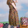 Leaves Tea Dress in Stretch Cotton by Run and Fly - Image 3