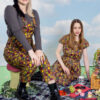 Leaves Tea Dress in Stretch Cotton by Run and Fly - Image 5