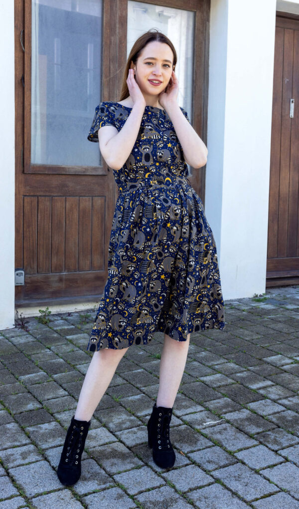 Trash Pandas Tea Dress in Stretch Cotton by Run and Fly