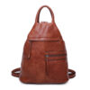 Vegan Leather Multi Pocket Backpack in Assorted Colours - Image 10