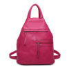 Vegan Leather Multi Pocket Backpack in Assorted Colours - Image 3