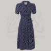 Peggy Wrap Dress in French Navy Polka Dot by The Seamstress of Bloomsbury - Image 3