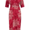 Evelyn Wiggle Dress in Ruby Palm Print by Rocknromance - Image 2