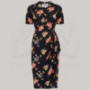 Mabel Waterfall Dress in Soft Black Mayflower Print by The Seamstress of Bloomsbury - Image 3