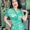 Darla Top in Emerald Palm Print by RocknRomance - Image 2