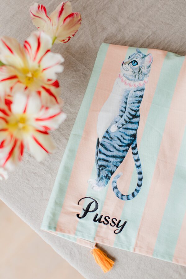 Pussy Tea Towel by Yvonne Ellen