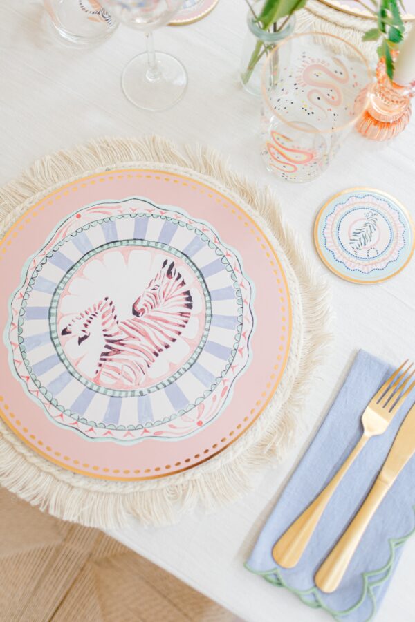 Set of Four Cork Backed Animal Placemats by Yvonne Ellen