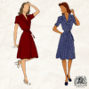 Navy Floral Print Peggy Wrap Dress by The Seamstress of Bloomsbury - Image 2