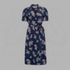 Navy Floral Print Peggy Wrap Dress by The Seamstress of Bloomsbury - Image 4