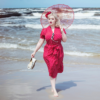 Mabel Waterfall Dress in Red Polka Dot Print by The Seamstress of Bloomsbury - Image 2