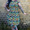 Tarot Dino Tea Dress in Stretch Cotton by Run and Fly - Image 4