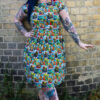 Tarot Dino Tea Dress in Stretch Cotton by Run and Fly - Image 4