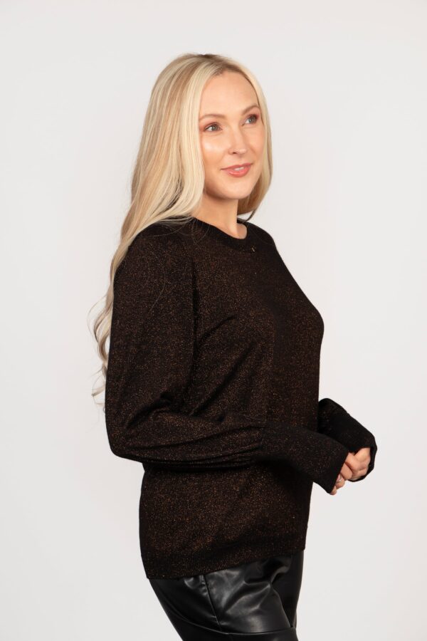 Bronze Glitter Balloon Sleeve Jumper by Sarta MSH