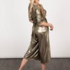 Gold Metallic V Neck Jumpsuit by Sarta MSH - Image 2